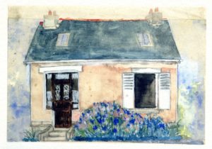 Le Gonidec - Aquarelle - Maison grands-parents - Plestin-Les-Grèves